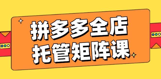 （14328期）拼多多全店托管矩阵课，盈利动销玩法，高效计划设置，提升店铺效益-玩备项目资源网