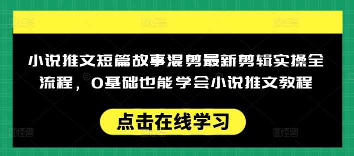 小说推文短篇故事混剪最新剪辑实操全流程，0基础也能学会小说推文教程，肯干多发日入多张-玩备项目资源网
