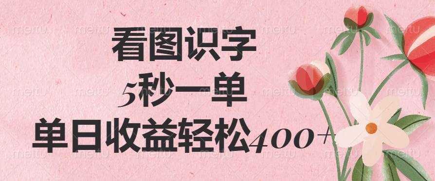 （14338期）看图识字，5秒一单，单日收益轻松400+-玩备项目资源网