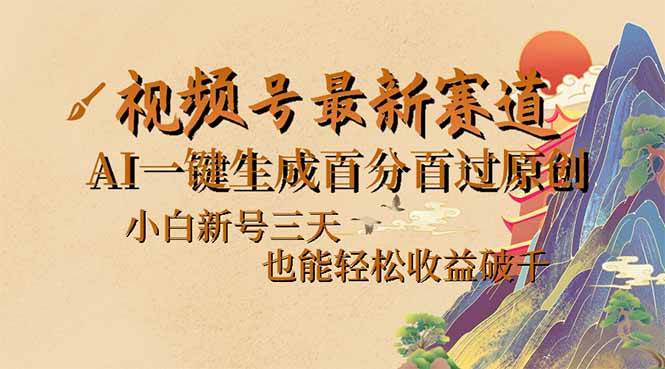 （14363期）视频号最新爆火赛道，AI一键生成百分百过原创，小白新号三天，也能轻松…-玩备项目资源网