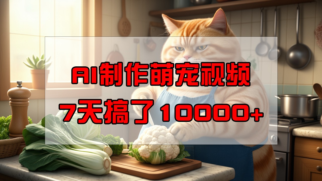 靠AI制作萌宠视频，7天搞了1万+，操作简单门槛低，有手机就行-玩备项目资源网
