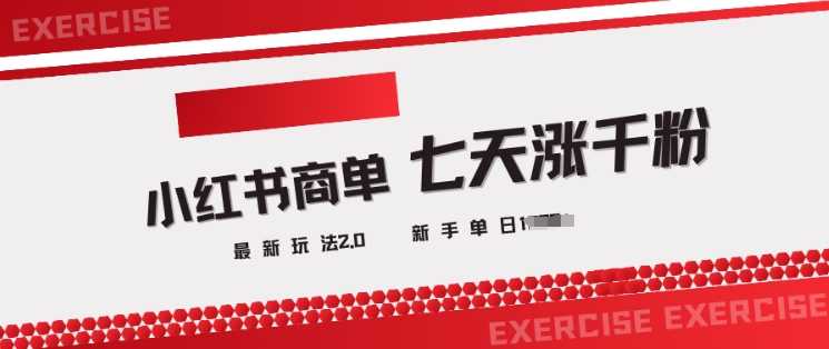 小红书商单2.0最新玩法，3天涨千粉单日变现多张-玩备项目资源网
