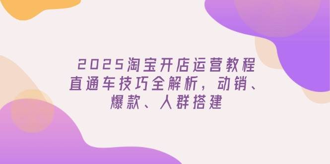 （14389期）2025淘宝开店运营教程更新，直通车技巧全解析，动销、爆款、人群搭建-玩备项目资源网