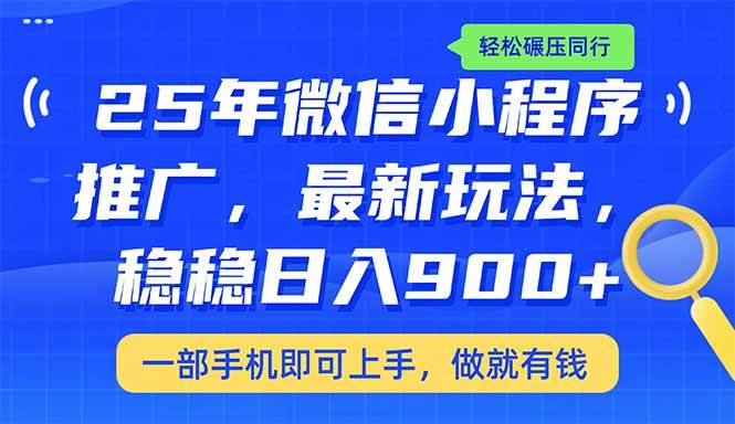 （14411期）25年最新小程序推广教学，稳定日入900+，轻松碾压同行-玩备项目资源网