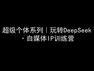 超级个体系列，玩转DeepSeek·自媒体IP训练营，deepseek教程-玩备项目资源网