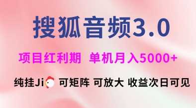 搜狐音频挂ji3.0.可矩阵可放大，独家技术，稳定月入5000+【揭秘】-玩备项目资源网