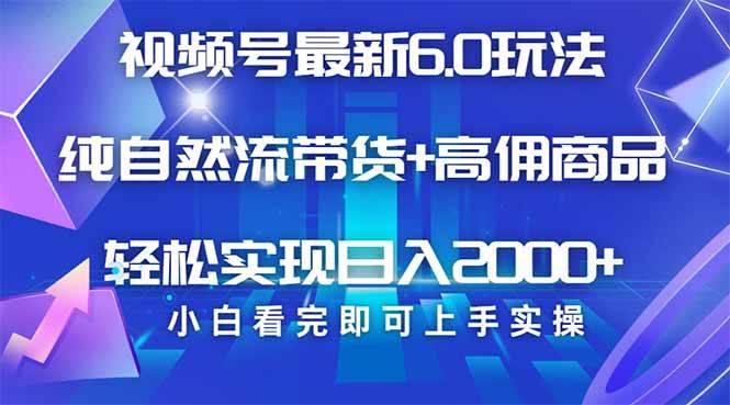 （14454期）视频号带货最新6.0玩法，作品制作简单，当天起号，复制粘贴，轻松矩阵…-玩备项目资源网