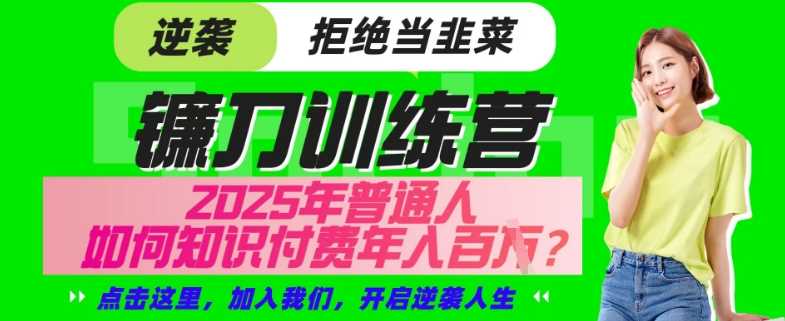 【网创项目终点站-镰刀训练营超级IP合伙人】25年普通人如何通过“知识付费”年入百个-仅此一版【揭秘】-玩备项目资源网