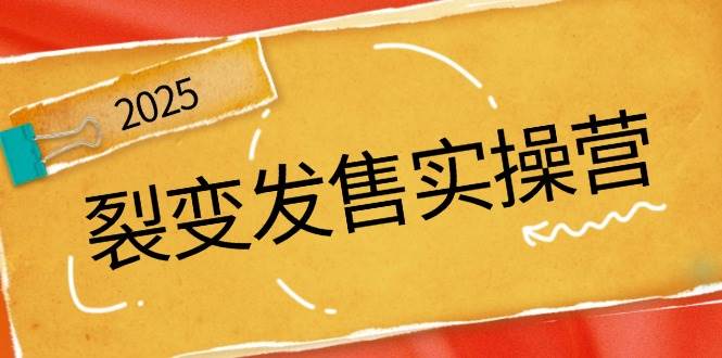 裂变发售实操营，全景解析裂变逻辑，打造动销新玩法，助力私域流量引爆-玩备项目资源网