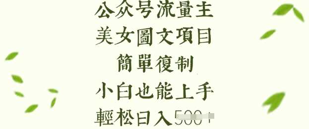 流量主长期收益项目，美女图片简单复制，小白也能上手，轻松日入5张-玩备项目资源网