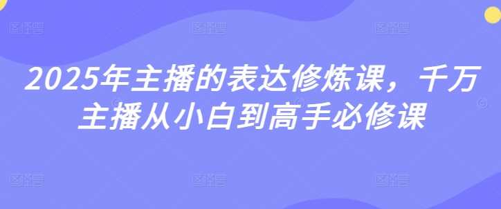 2025年主播的表达修炼课，千万主播从小白到高手必修课-玩备项目资源网