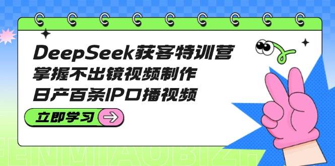 （14544期）DeepSeek获客特训营：掌握不出镜视频制作，日产百条IP口播视频-玩备项目资源网