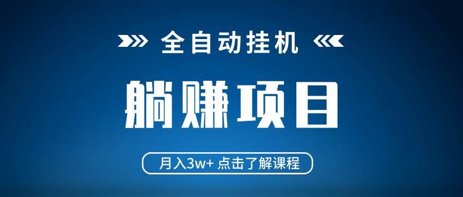 （14551期）全自动挂机项目 月入3w+ 真正躺平项目 不吃电脑配置 当天见收益-玩备项目资源网