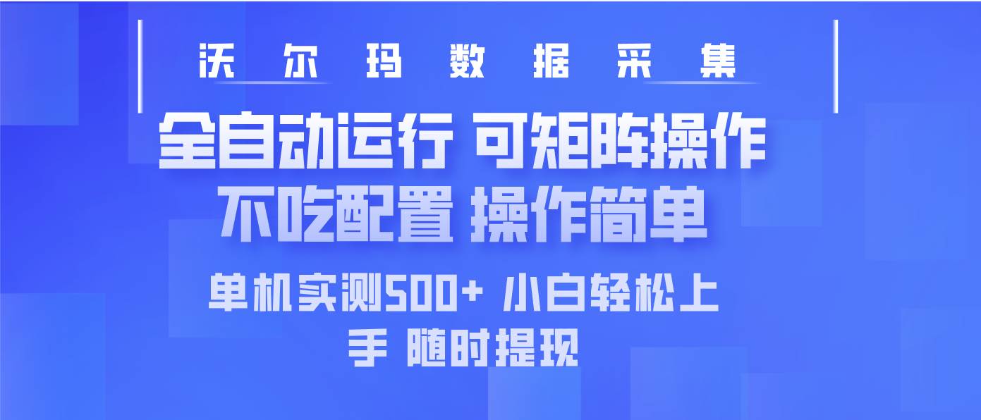 （14560期）最新沃尔玛平台采集 全自动运行 可矩阵单机实测500+ 操作简单-玩备项目资源网