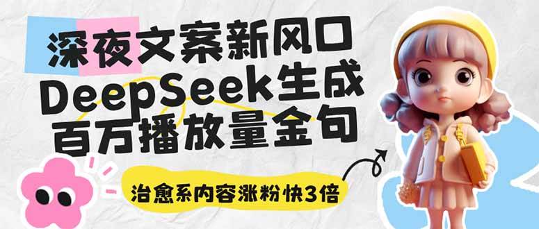 （14587期）深夜文案新风口：DeepSeek生成百万播放量金句，治愈系内容涨粉快3倍-玩备项目资源网