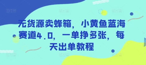 无货源卖蜂箱，小黄鱼蓝海赛道4.0，一单挣多张，每天出单教程-玩备项目资源网