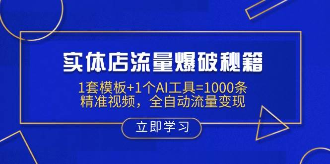 （14131期）实体店流量爆破秘籍：1套模板+1个AI工具=1000条精准视频，全自动流量变现-玩备项目资源网