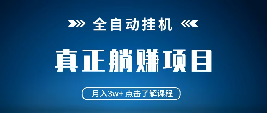 全自动挂机项目 月入3w+ 真正躺平项目 不吃电脑配置 当天见收益-玩备项目资源网