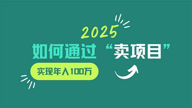 （14176期）2025年如何通过“卖项目”实现年入100万-玩备项目资源网