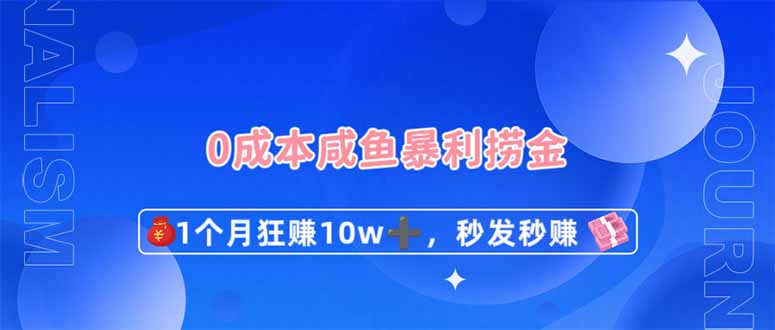 0成本闲鱼暴利捞金，1个月狂赚10W+，秒发秒赚新玩法-玩备项目资源网