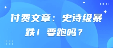 付费文章：史诗级暴跌！要跑吗？-玩备项目资源网