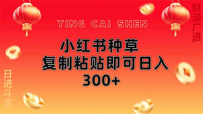 （14350期）小红书种草无脑操作复制粘贴即可日入300+-玩备项目资源网