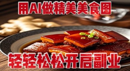 用AI做精美美食图，无需专业设备拍摄，轻轻松松开启副业-玩备项目资源网