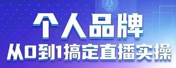 个人品牌：从0到1搞定直播实操，用直播为你的个人品牌赋能，六大实操板块，放大个人影响力-玩备项目资源网
