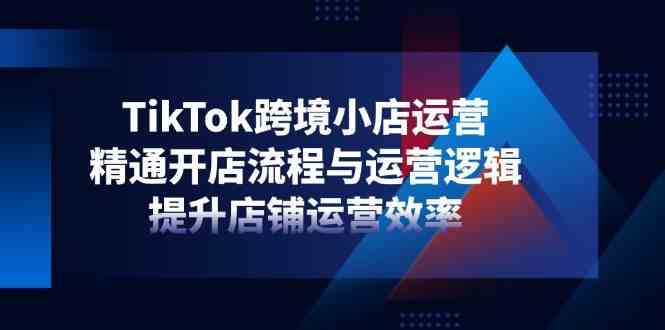 TikTok跨境小店运营，精通开店流程与运营逻辑，提升店铺运营效率-玩备项目资源网