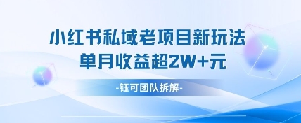小红书私域项目新玩法，单月变现过W+-玩备项目资源网