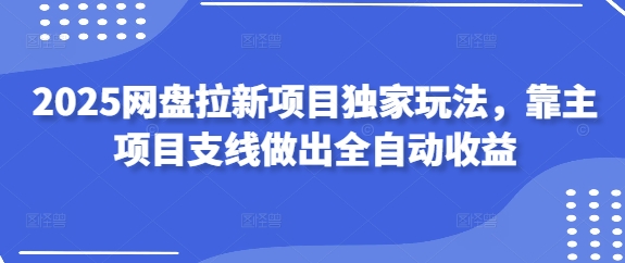 2025网盘拉新项目独家玩法，靠主项目支线做出全自动收益-玩备项目资源网