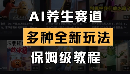 AI养生赛道，多种全新玩法，保姆级教程拆解-玩备项目资源网