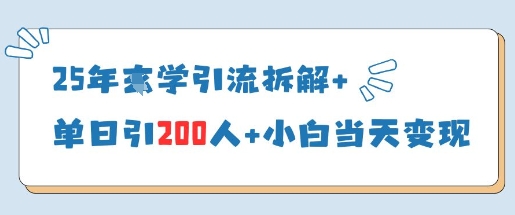 25年国学引流拆解+单日引200人+小白当天就能变现-玩备项目资源网