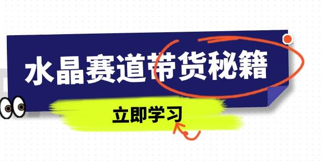 （14406期）水晶赛道带货秘籍，国学结合、短视频起号、拍摄技巧、直播话术等内容-玩备项目资源网