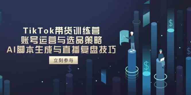 TikTok带货训练营，账号运营与选品策略，AI脚本生成与直播复盘技巧-玩备项目资源网