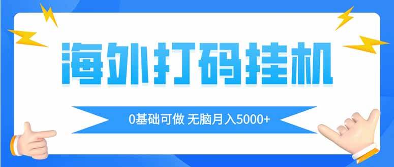 （14449期）海外打码平挂机项目，全自动撸美金，无脑月入5000+-玩备项目资源网