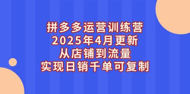 （14469期）拼多多运营训练营2025年4月更新，从店铺到流量，实现日销千单可复制-玩备项目资源网