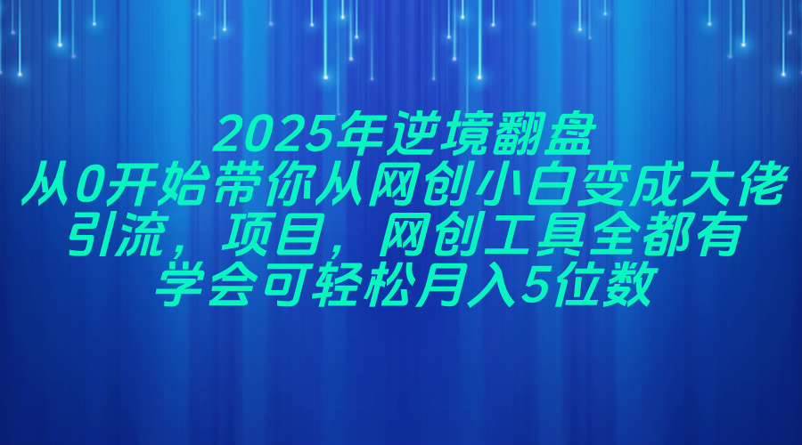 （14473期）2025年逆境翻盘，从0开始带你从网创小白变成大佬，引流，项目，网创工…-玩备项目资源网