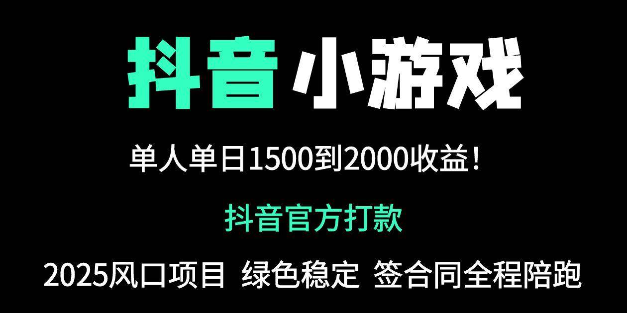 （14527期）抖音官方小游戏2025全网最新玩法，暴利赚钱项目，单机日入2000+，绝不…-玩备项目资源网