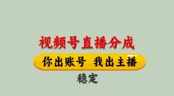 视频号直播分成，全程托管招募，单月轻松变现8k【揭秘】-玩备项目资源网