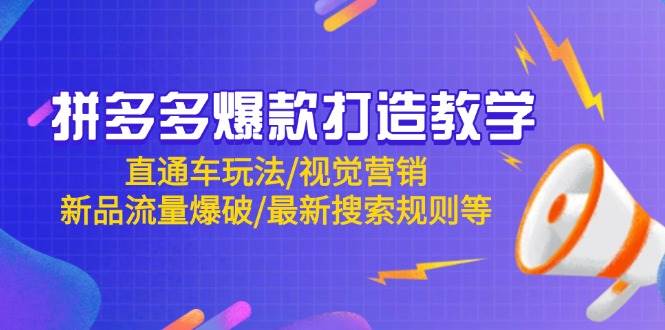 （14681期）拼多多爆款打造教学：直通车玩法/视觉营销/新品流量爆破/最新搜索规则等-玩备项目资源网