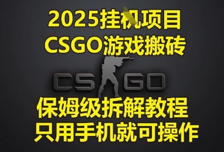 2025挂G项目，CSGO游戏搬砖，保姆级拆解教程，只用手机就可操作【揭秘】-玩备项目资源网