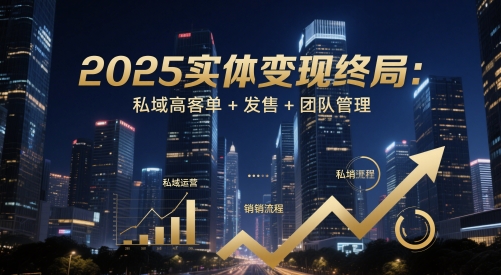2025实体变现终局：私域高客单+发售+团队管理-玩备项目资源网