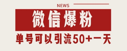 微信爆粉，私域暴力引流打法日引千粉 单号日进50+【揭秘】-玩备项目资源网