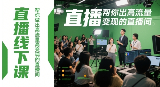 直播线下课，帮你做出高流量高变现的直播间-玩备项目资源网