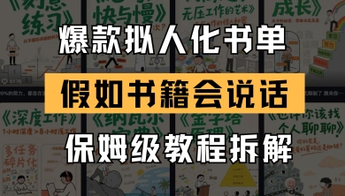 最新爆款拟人化书单玩法，假如书籍会说话，保姆级教程-玩备项目资源网