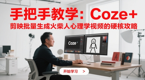 手把手教学：Coze + 剪映批量生成火柴人心理学视频的硬核攻略-玩备项目资源网