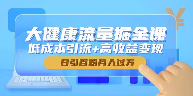 大健康流量掘金课，低成本引流+高收益变现，日引百粉月入过万-玩备项目资源网
