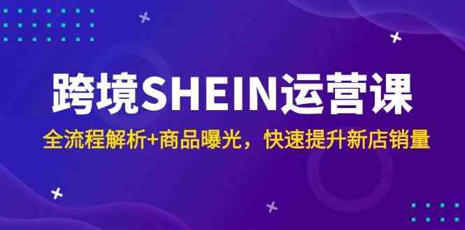跨境SHEIN运营课，全流程解析+商品曝光，快速提升新店销量-玩备项目资源网