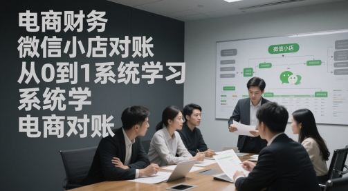 电商财务微信小店对账，从0到1系统学习电商对账-玩备项目资源网
